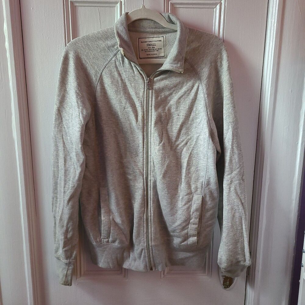 Old Navy Men’s Gray Full Zip Mock Neck Sweatshirt w/ Pockets Size S